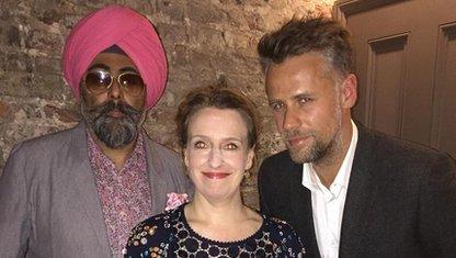 Hardeep Singh Kohli, Miranda Green and Richard Bacon