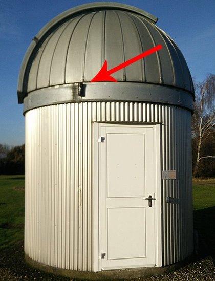 Where the tin can was on the observatory.