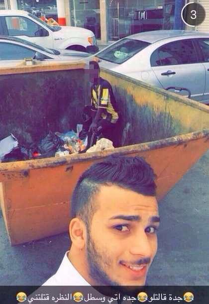 A Saudi man found himself on the receiving end of a torrent of online abuse after posting this photo on Snapchat.