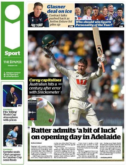 The back page of The i Paper