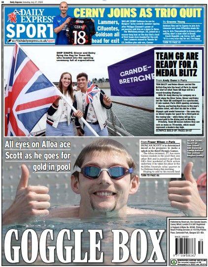 The back page of the Scottish Daily Express on 270724