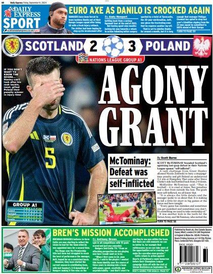 The back page of the Scottish Daily Express on 060924