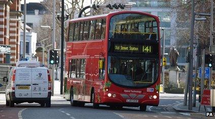 A double-decker bus in London