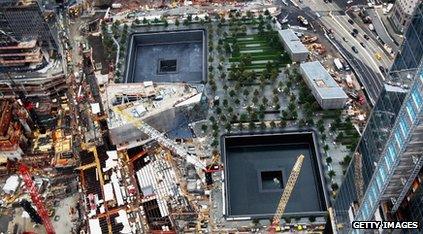 Construction continues on the National 11 September Memorial Museum at the World Trade Center site in New York