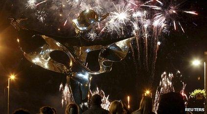 Fireworks at the ceremony