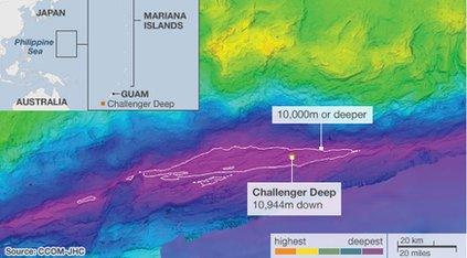 Map of Mariana Trench