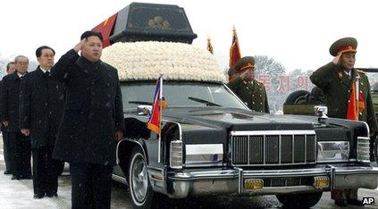 Kim Jung-un at his father's funeral service