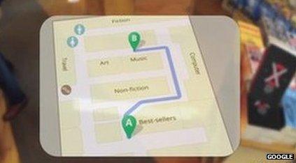 Google glasses shows map of shop