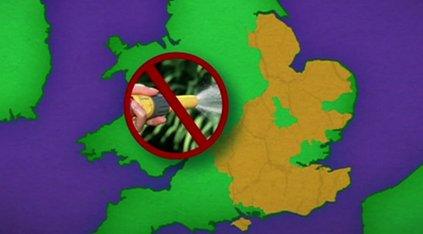 Graphic of areas in England hit by hosepipe ban