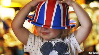 Girl dressing up to celebrate the Jubilee