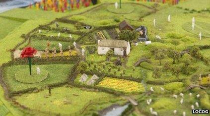 Model of set of Olympic opening ceremony