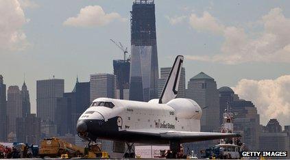 Space Shuttle on a boat in New York