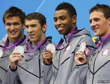 The America team with their silver medals.