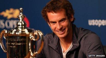 Andy Murray and his US Open cup.