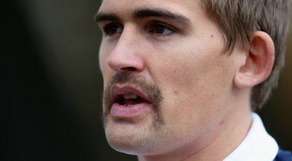 Toby Flood with movember moustache.