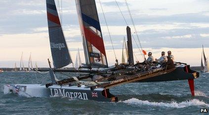 Ben Ainslie and his crew on their yacht