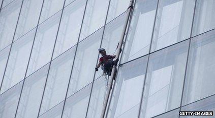 The Shard with a climber on