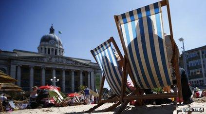 People sitting on deckchairs