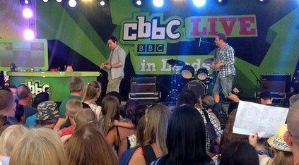 Sam and Mark on stage