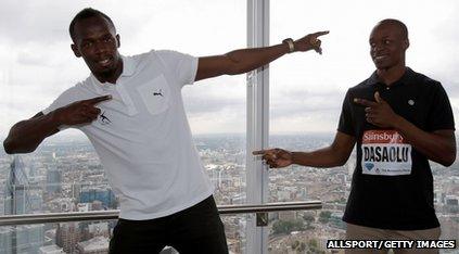 Usain Bolt and James Dasaolu