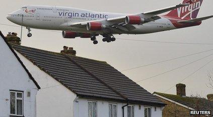 Plane flying over house near Gatwick airport