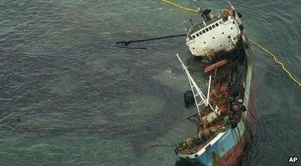 Stranded ship