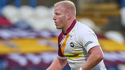 Matty English waits to receive a pass in the pre-season friendly against York City Knights