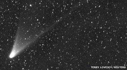 Comet PANSTARRS C/2011 L4, is pictured in this handout photo taken 8 February 2013