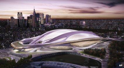 Artist impression of the 2020 Tokyo Olympic Stadium