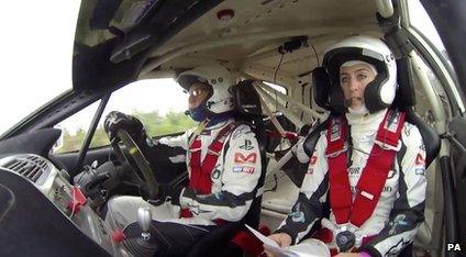 Amy Williams in Rally Car