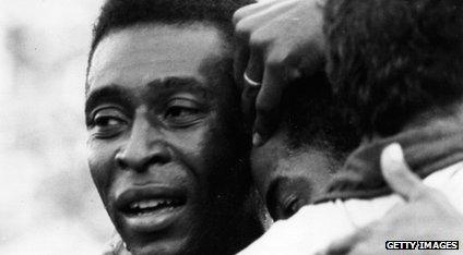 Pele cries after winning 1970 world cup