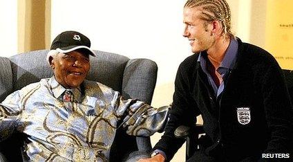 Nelson Mandela and David Beckham