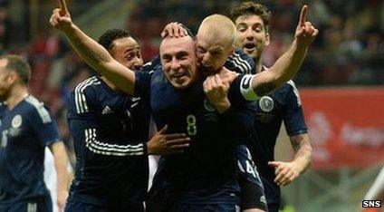 Scotland players celebrating