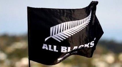 The All Blacks rugby team flag