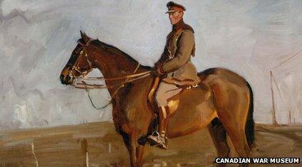 Painting of Warrior and Gen Jack Seeley by Sir Alfred Munnings