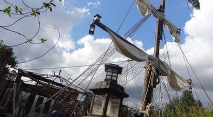 Tim Jones' pirate ship in Felixstowe