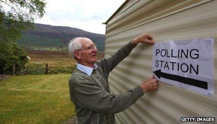 A polling station in Coulags, Scotland, 2011