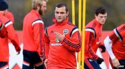 Shaun Maloney in training with Scotland