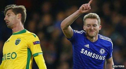 Andre Schurrle doubled Chelsea's lead on 16 minutes