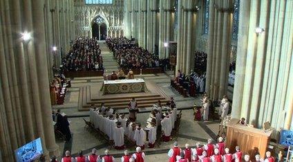 Hundreds of people are inside York Minster