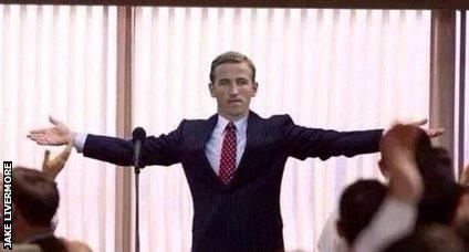 Harry Kane as the Wolf of Wall Street