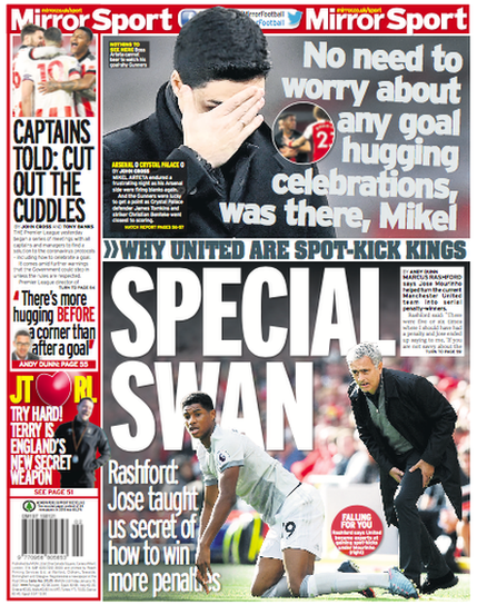 The back page of the Daily Mirror