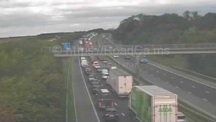 A queue of traffic on the A1(M)