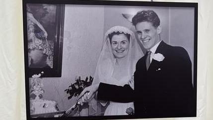 Patti and Bob Egerton on their wedding day on 8th October 1955