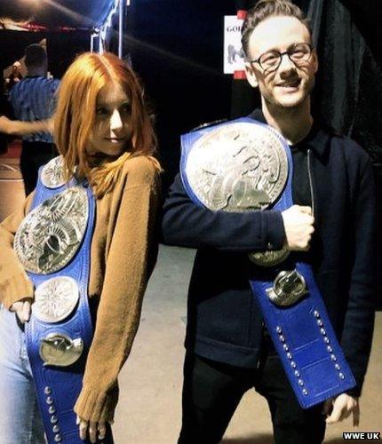 Stacey-Dooley-and-Kevin-Clifton-at-WWE-Raw