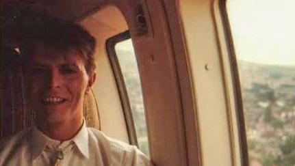 A nervous David Bowie flying in a helicopter to Live Aid in 1985