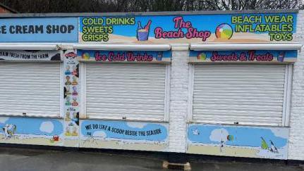 A row of closed shops