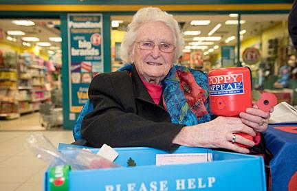 Britain's longest-serving poppy seller Rosemary Powell.