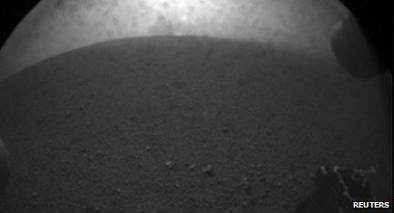 One of the first images of Mars taken by Curiosity