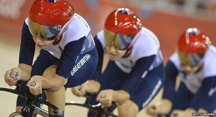 Dani King, Laura Trott and Joanna Rowsell at London 2012